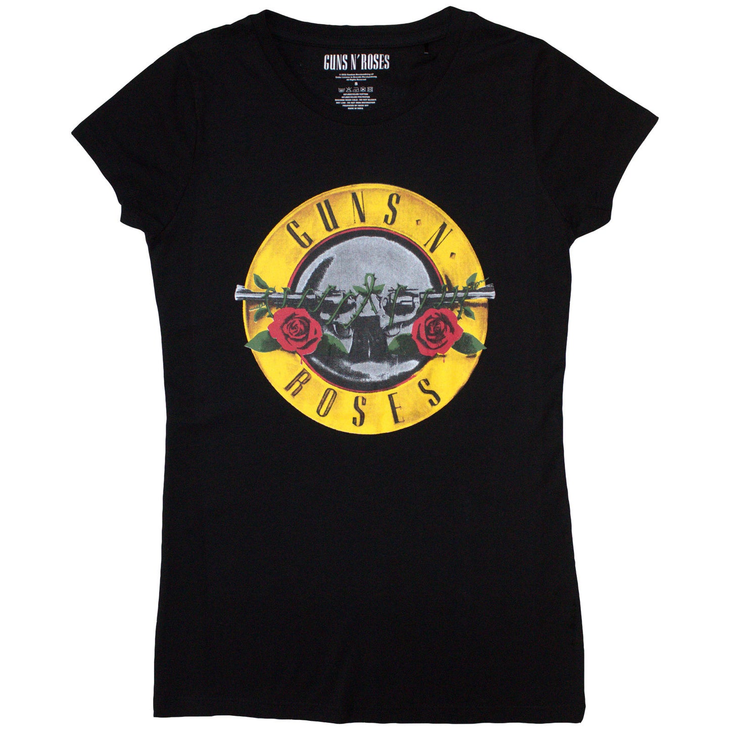GUNS N ROSES - CLASSIC BULLET LOGO - Ladies T-Shirt Blue (Skinny Fit)