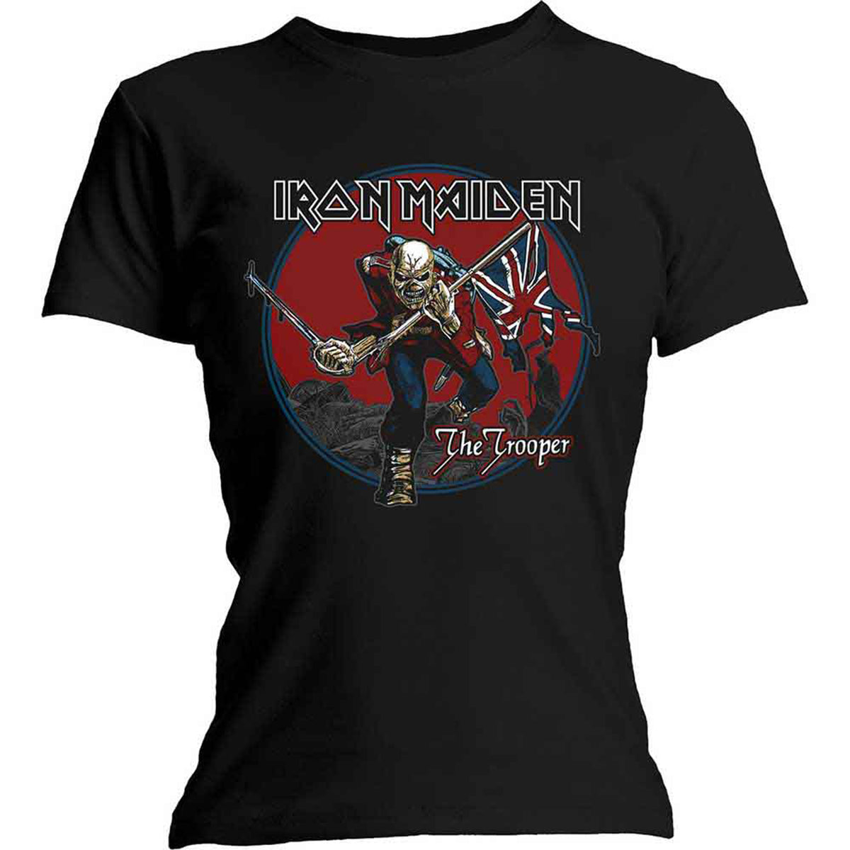 IRON MAIDEN - TROOPER RED SKY - Ladies T-Shirt Black