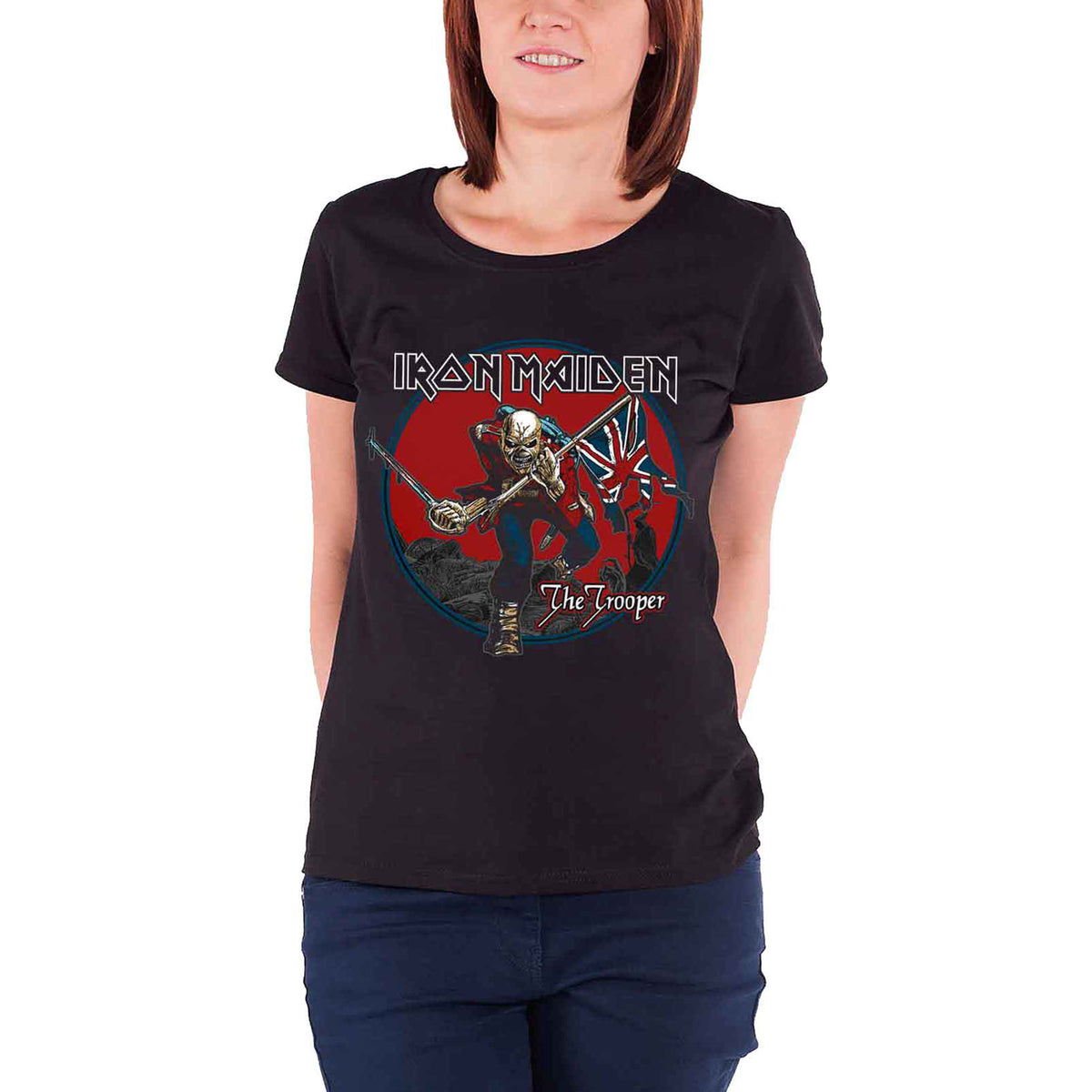 IRON MAIDEN - TROOPER RED SKY - Ladies T-Shirt Black