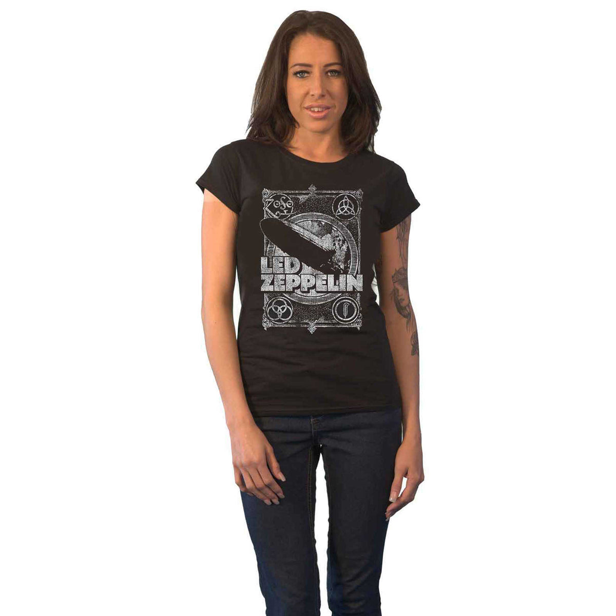 LED ZEPPELIN - VINTAGE PRINT LZ1 - Ladies T-Shirt Black