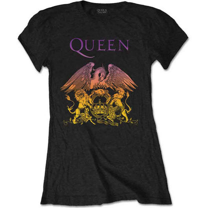 QUEEN - GRADIENT CREST - Ladies T-Shirt Black