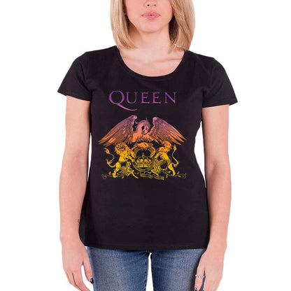 QUEEN - GRADIENT CREST - Ladies T-Shirt Black