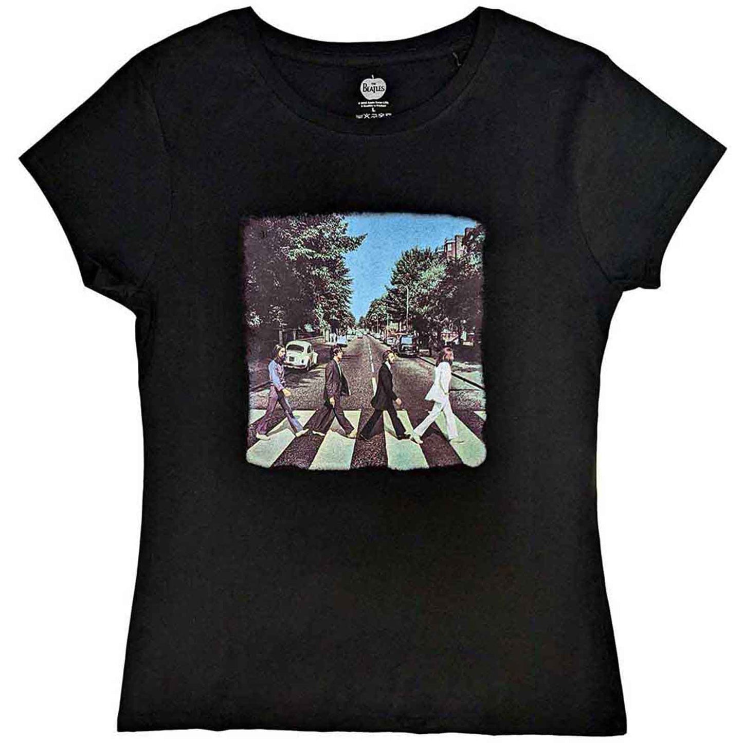 THE BEATLES - VINTAGE ABBEY ROAD - Ladies T-Shirt Black (Back Print)