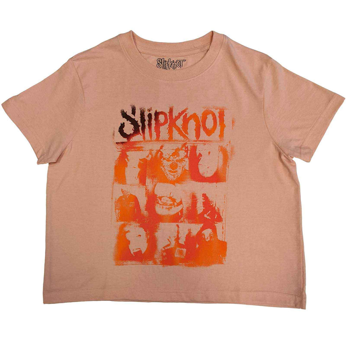 SLIPKNOT - THE END, SO FAR FACES GRID - Crop Top Pink (Back Print)