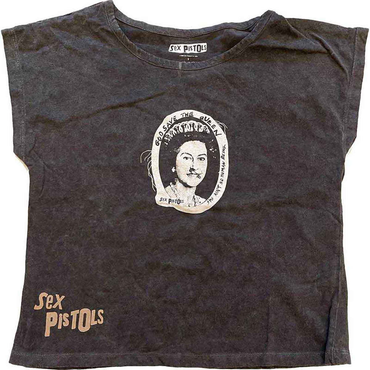 THE SEX PISTOLS - GOD SAVE THE QUEEN - Crop Top Black (Wash Collection)