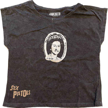 THE SEX PISTOLS - GOD SAVE THE QUEEN - Crop Top Black (Wash Collection)
