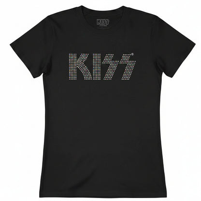 KISS - LOGO - Ladies T-Shirt Black (Embellished)