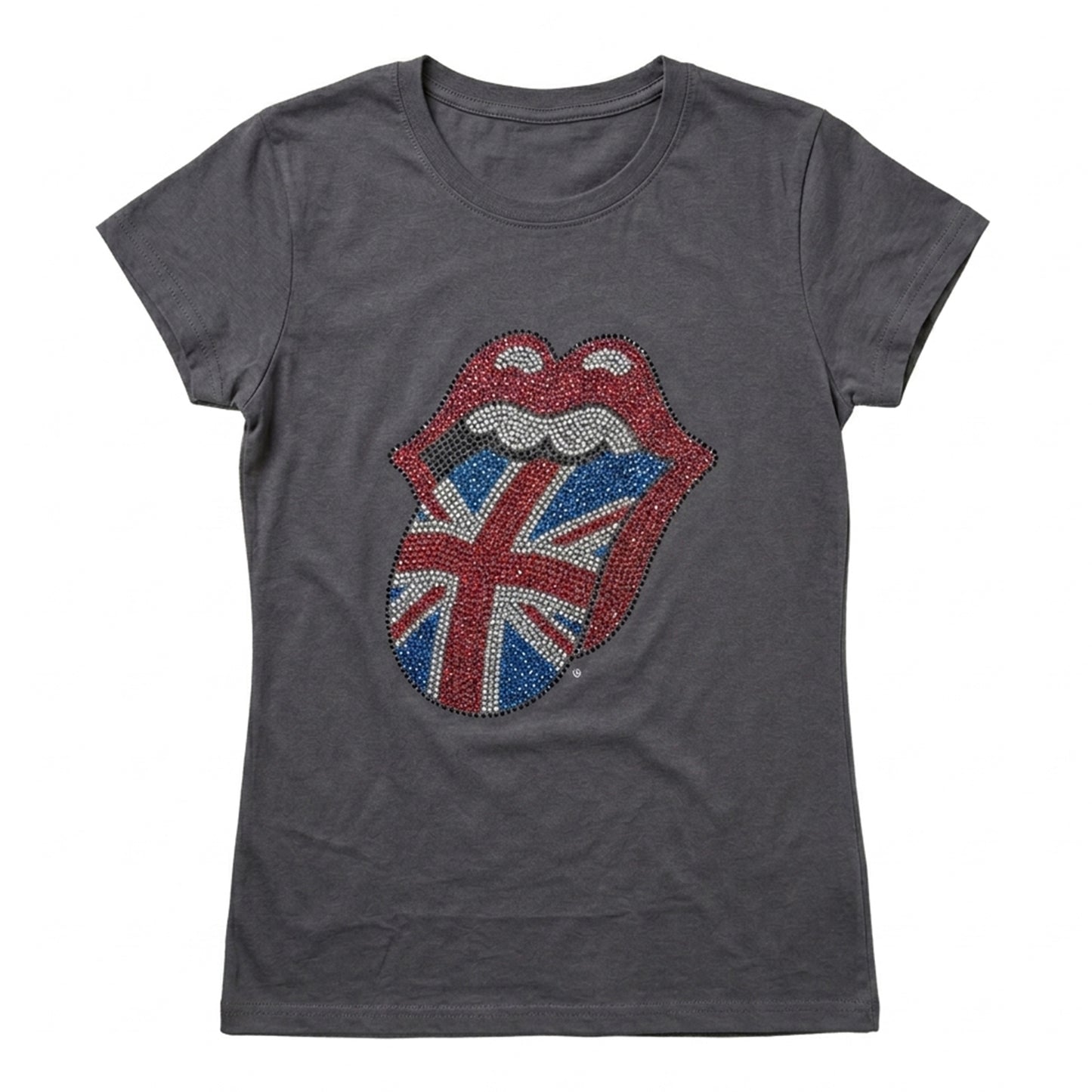THE ROLLING STONES - CLASSIC UK TONGUE - T-shirt pour dames gris (embelli)