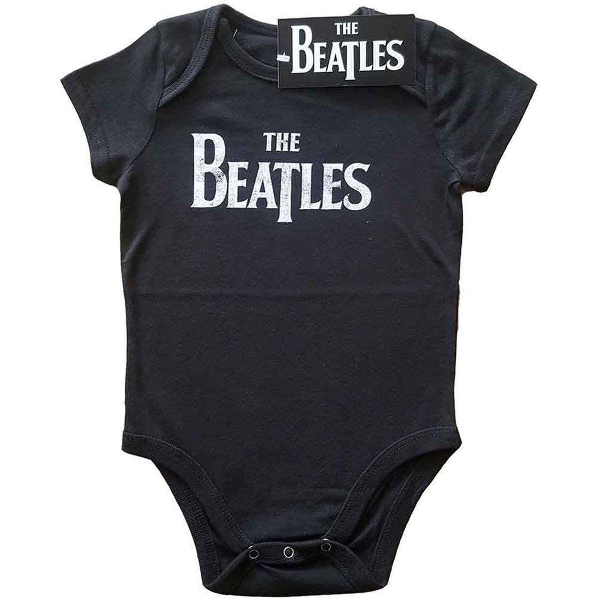 BEATLES, THE - DROP T LOGO - Baby Grow Black