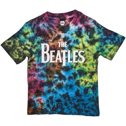 THE BEATLES - DROP T LOGO - Kids T-Shirt Grey (Wash Collection)