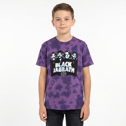 BLACK SABBATH - BAND & LOGO - Kids T-Shirt Purple (Wash Collection)