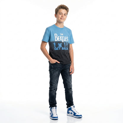 THE BEATLES - GET BACK - Kids T-Shirt Blue (Wash Collection)