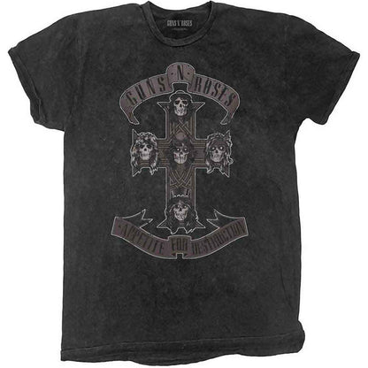 GUNS N ROSES - MONOCHROME CROSS - Kids T-Shirt Black (Wash Collection)