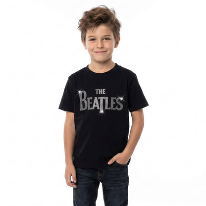 THE BEATLES - DROP T - Kids T-Shirt Black (Embellished)