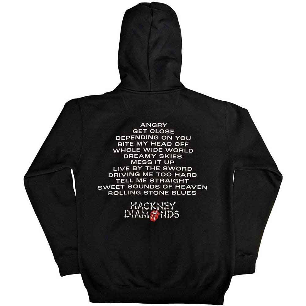 THE ROLLING STONES - HACKNEY DIAMONDS TRACKLIST - Zipped Hoodie Black
