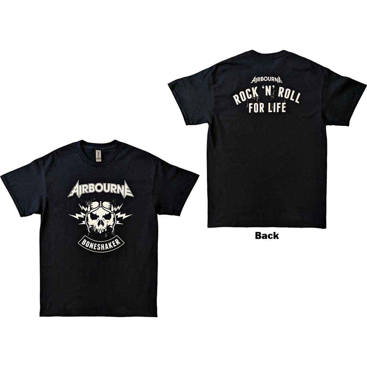 AIRBOURNE - R 'N' R BONESHAKER - T-Shirt Black (Back Print)