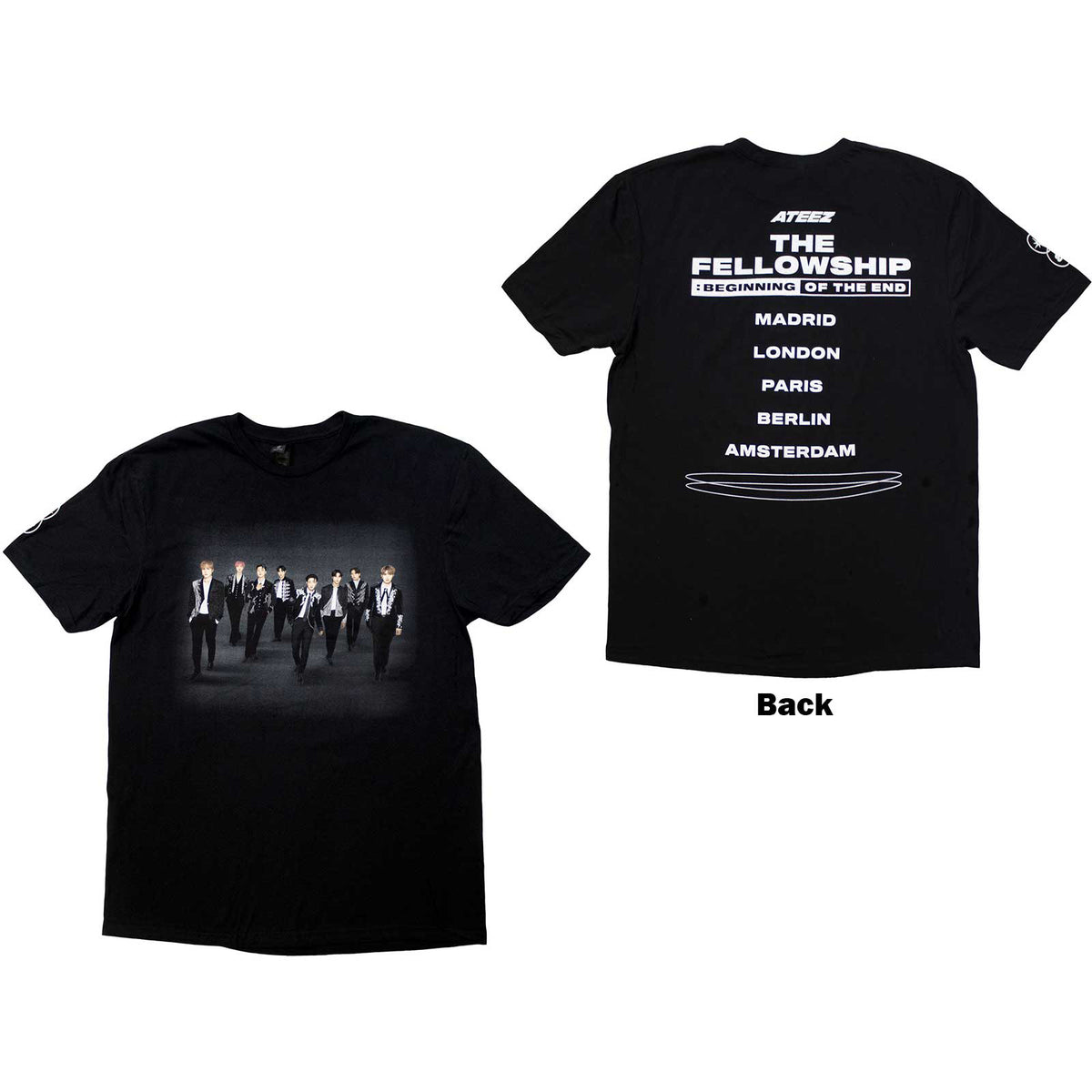 ATEEZ - FELLOWSHIP TOUR EURO PHOTO - T-Shirt Black (Back Print & Ex-Tour)