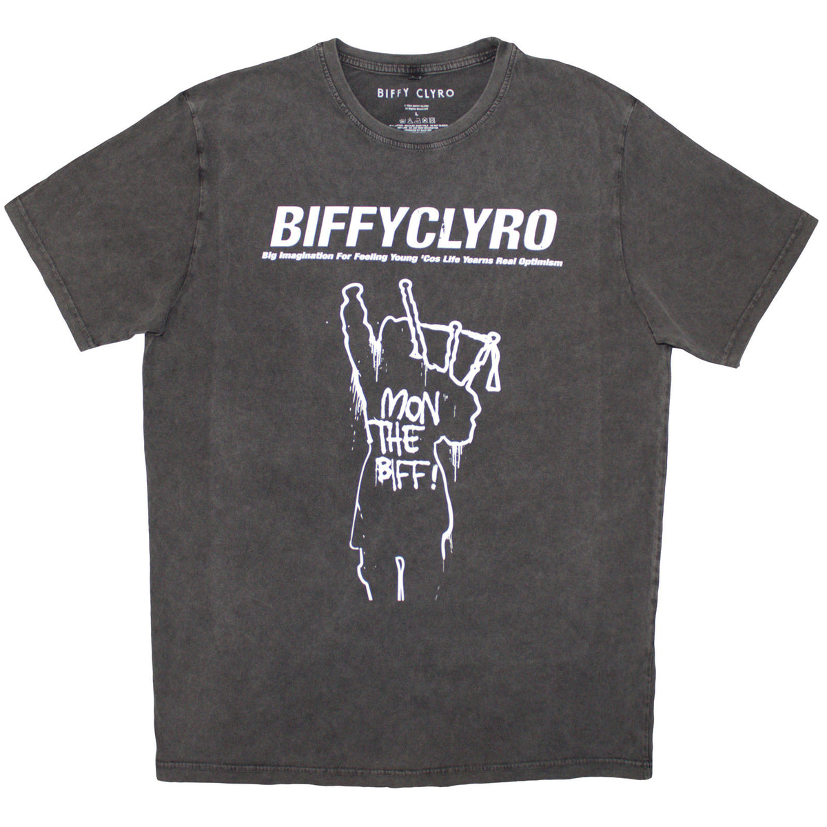 BIFFY CLYRO - BIG IMAGINATION - Stone Wash T-Shirt Grey