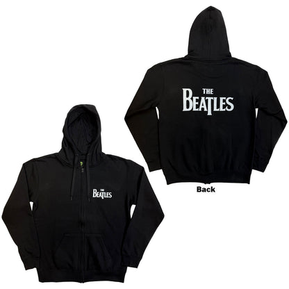 BEATLES, THE - DROP T LOGO - Zipped Hoodie Black (Back Print)