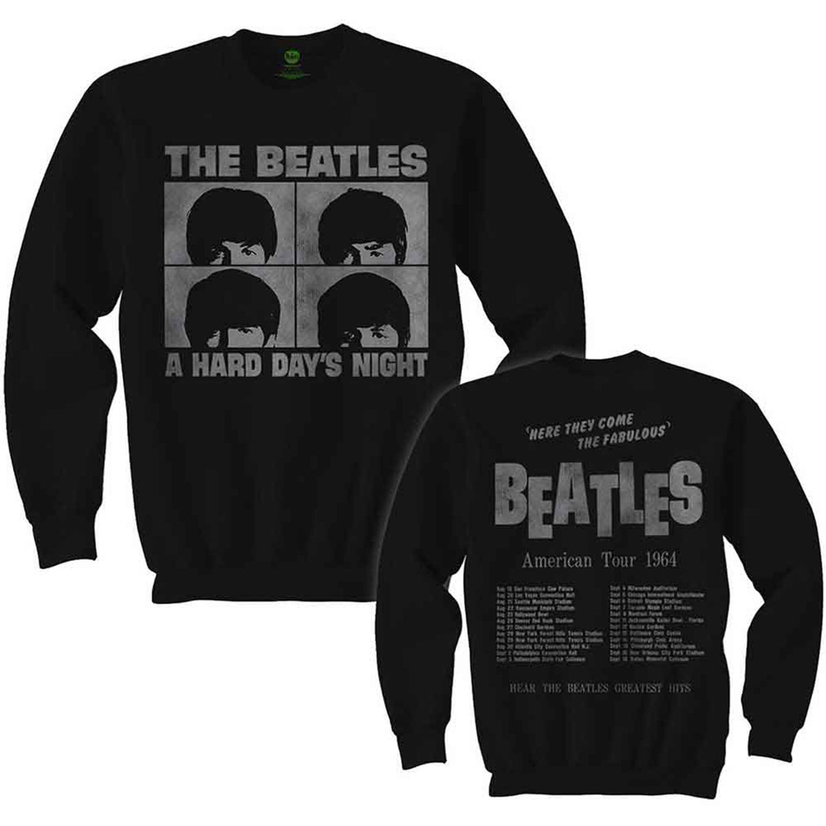 BEATLES, THE - HARD DAYS NIGHT - Long Sleeve T-Shirt Black (Back Print)