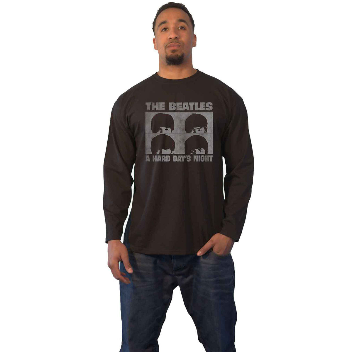 BEATLES, THE - HARD DAYS NIGHT - Long Sleeve T-Shirt Black (Back Print)
