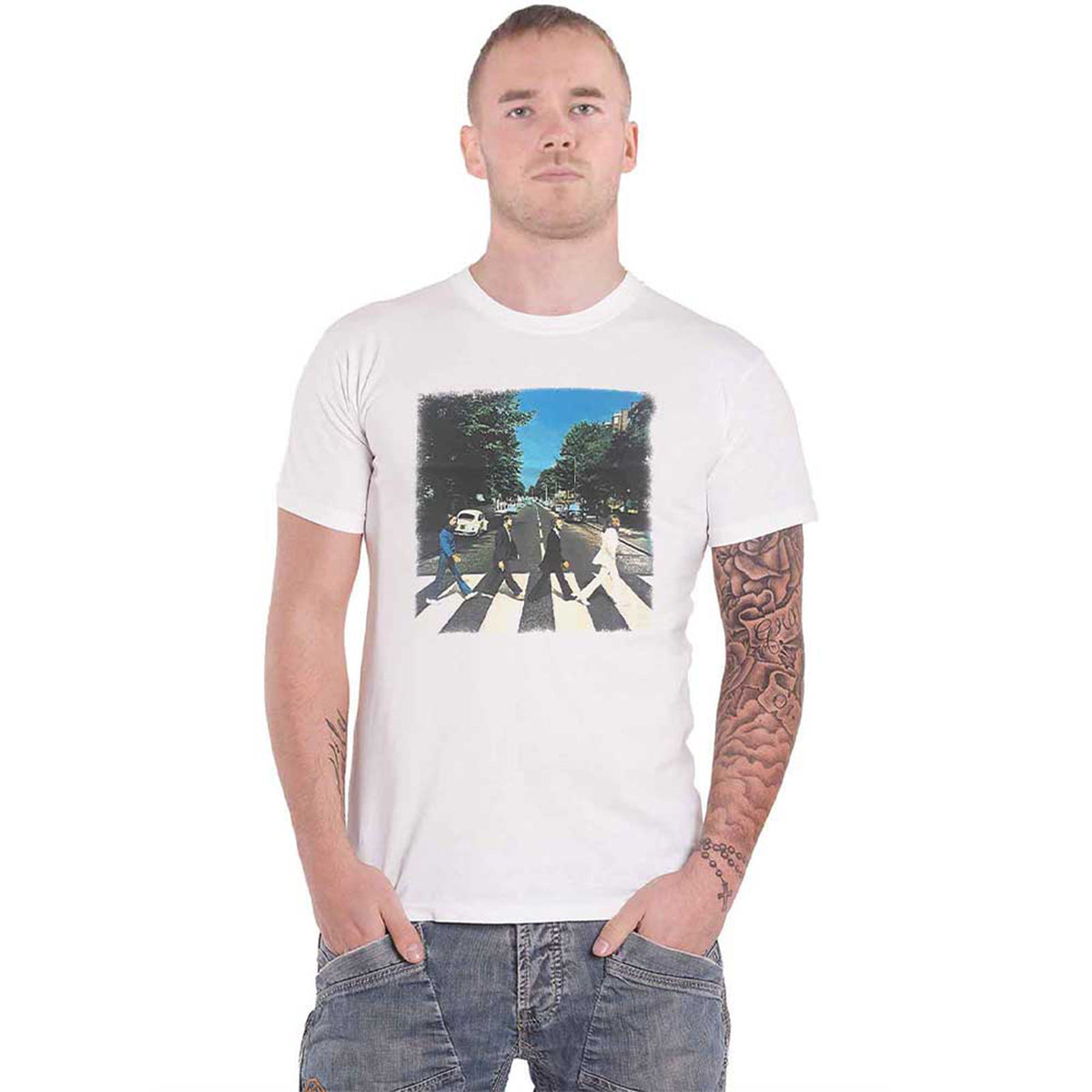 BEATLES, THE - VINTAGE ABBEY ROAD - T-Shirt White (Back Print)
