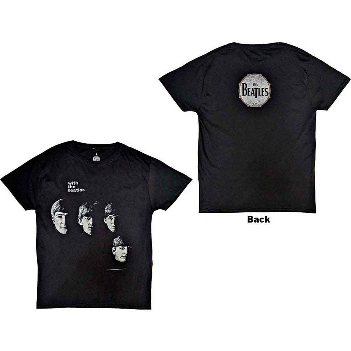 BEATLES, THE - VINTAGE WITH THE BEATLES - T-Shirt Noir (Back Print)