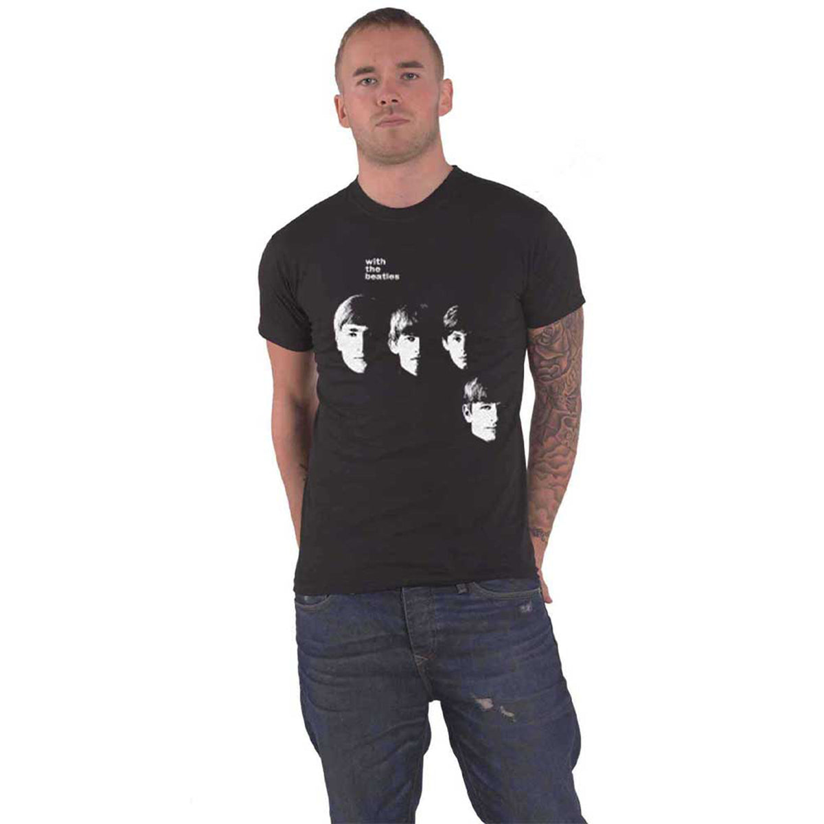 BEATLES, THE - VINTAGE WITH THE BEATLES - T-Shirt Noir (Back Print)