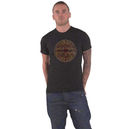 BEATLES, THE - VINTAGE DRUM HEAD - T-Shirt Black