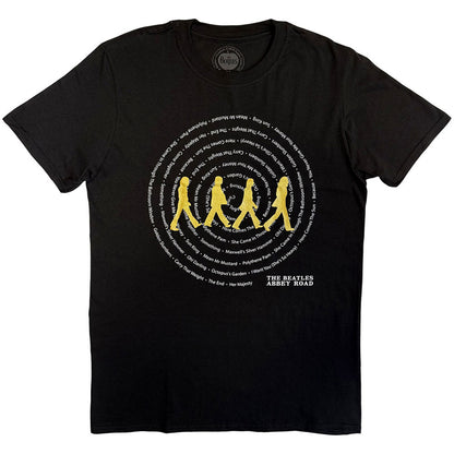 BEATLES, THE - ABBEY ROAD SONGS SWIRL FOILED - T-Shirt Black (Embellished)
