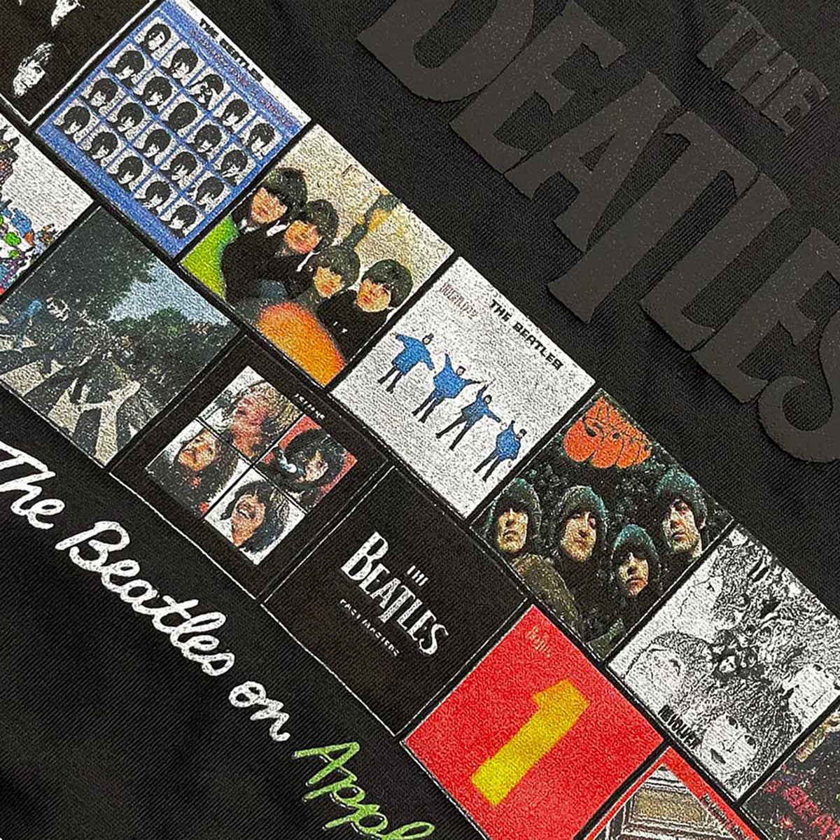 BEATLES, THE - ALBUMS ON APPLE - T-Shirt Black (Embellished)