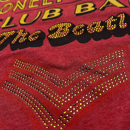 BEATLES, THE - SGT PEPPER STACKED CRYSTALS - T-Shirt Red (Embellished)