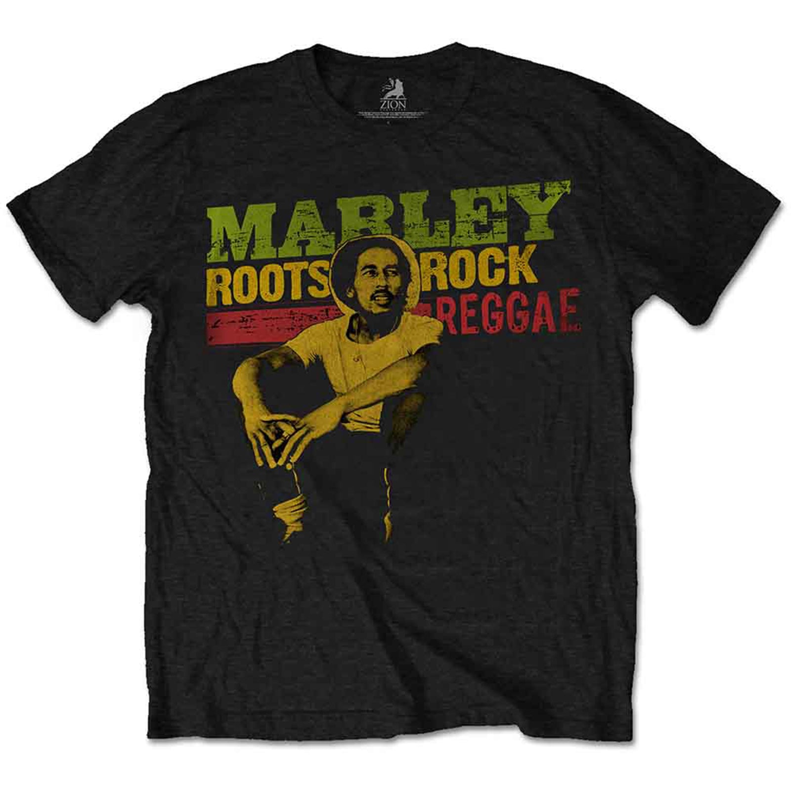 BOB MARLEY - ROOTS, ROCK, REGGAE - T-Shirt Black