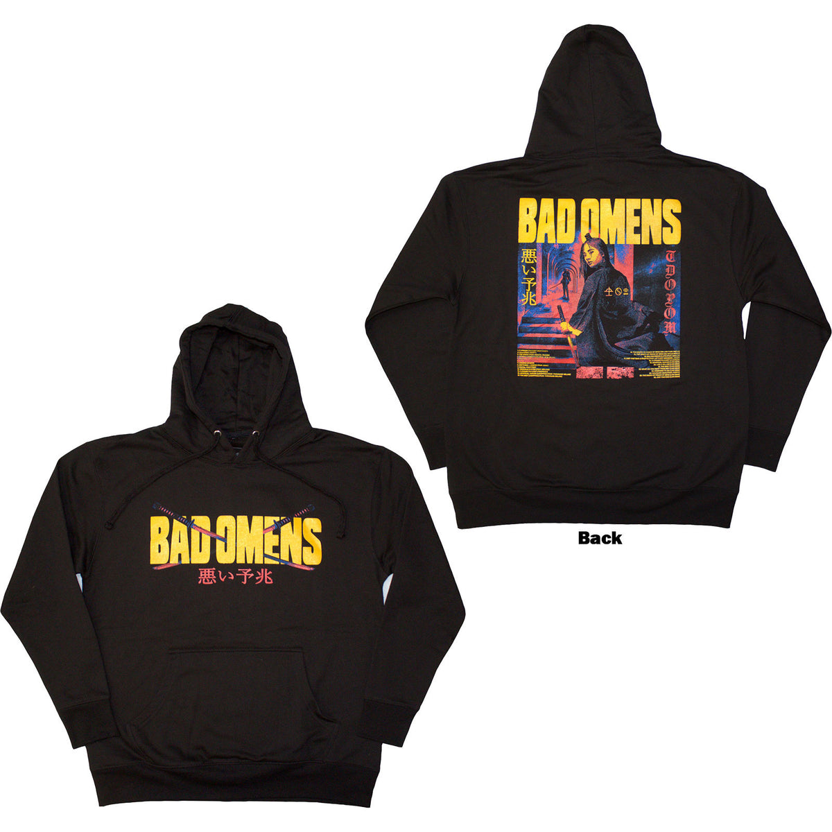 BAD OMENS - SAMURAI WOMAN - Pullover Hoodie Black (Back Print)