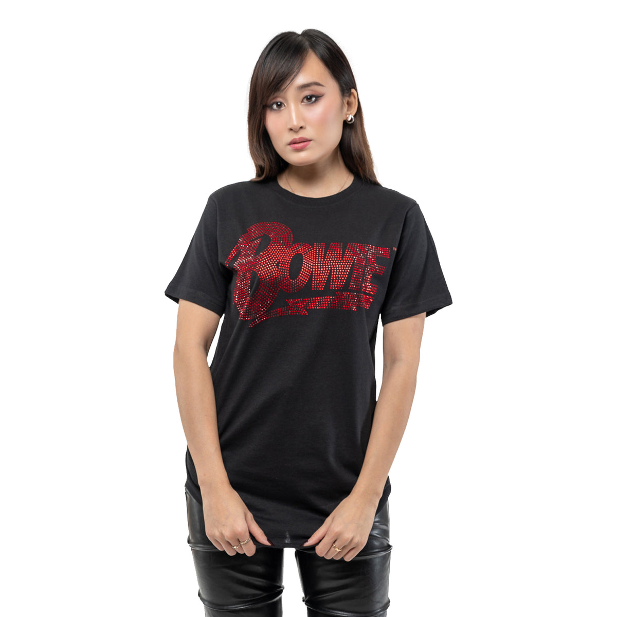 DAVID BOWIE - LOGO - T-Shirt Black (Embellished)