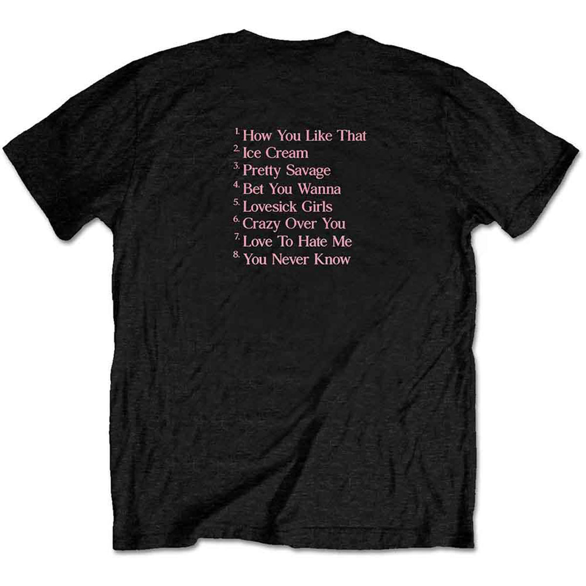 BLACKPINK - THE ALBUM TRACK LIST - T-Shirt Black (Back Print)