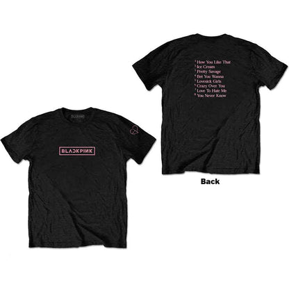 BLACKPINK - THE ALBUM TRACK LIST - T-Shirt Black (Back Print)