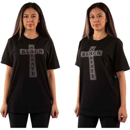 BLACK SABBATH - CROSS - T-Shirt Black (Embellished)
