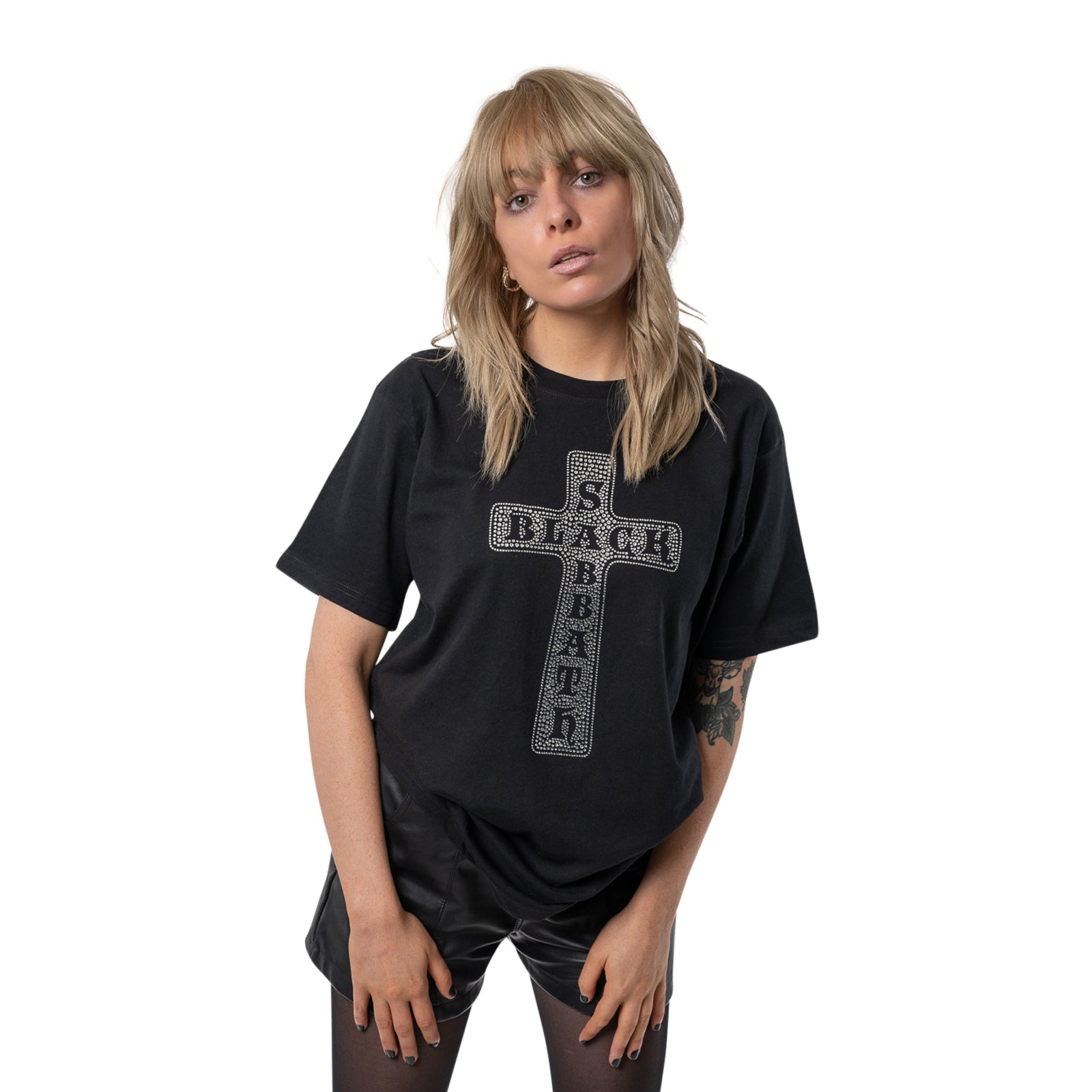 BLACK SABBATH - CROSS - T-Shirt Black (Embellished)