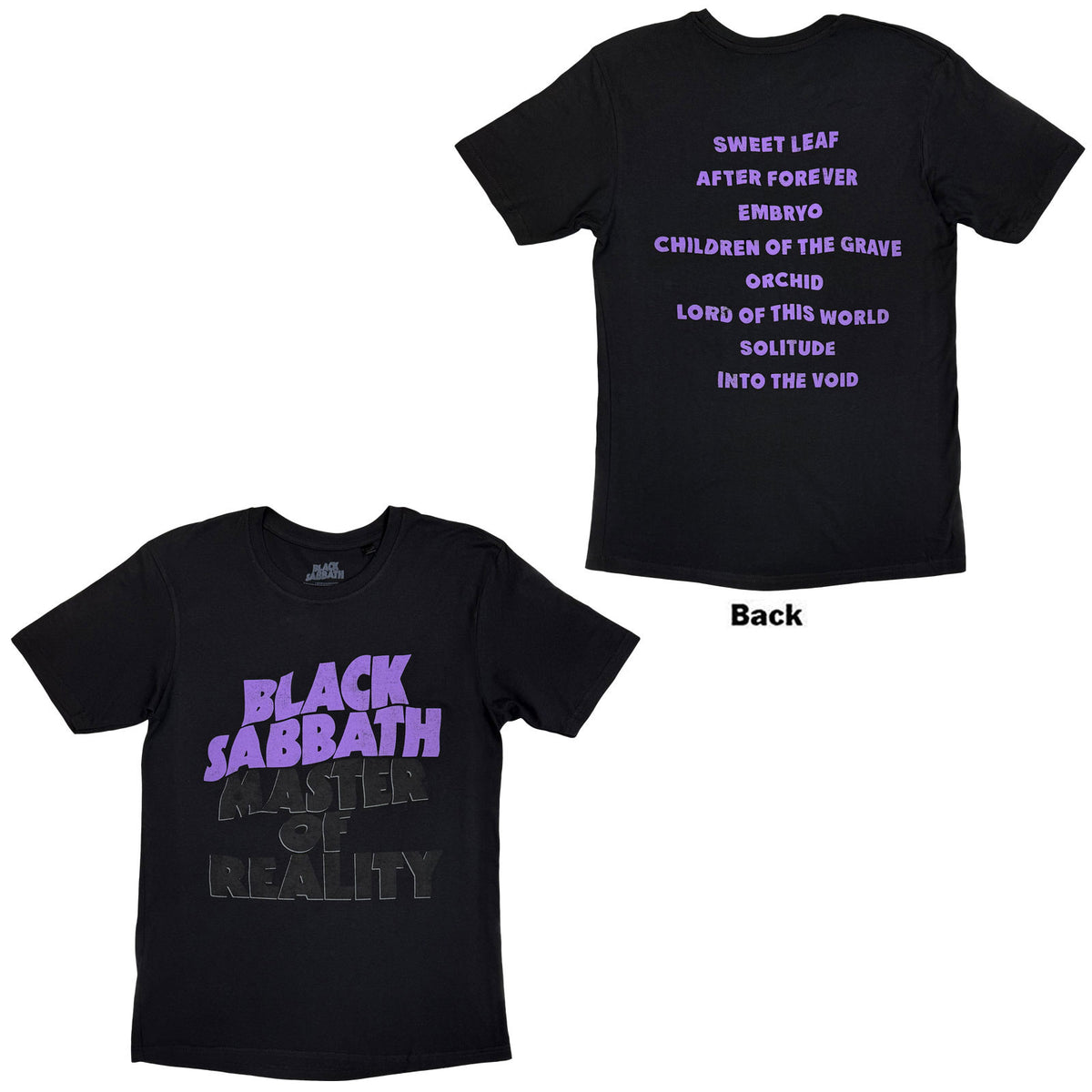 BLACK SABBATH - MASTERS OF REALITY ALBUM - T-Shirt Black (Back Print)