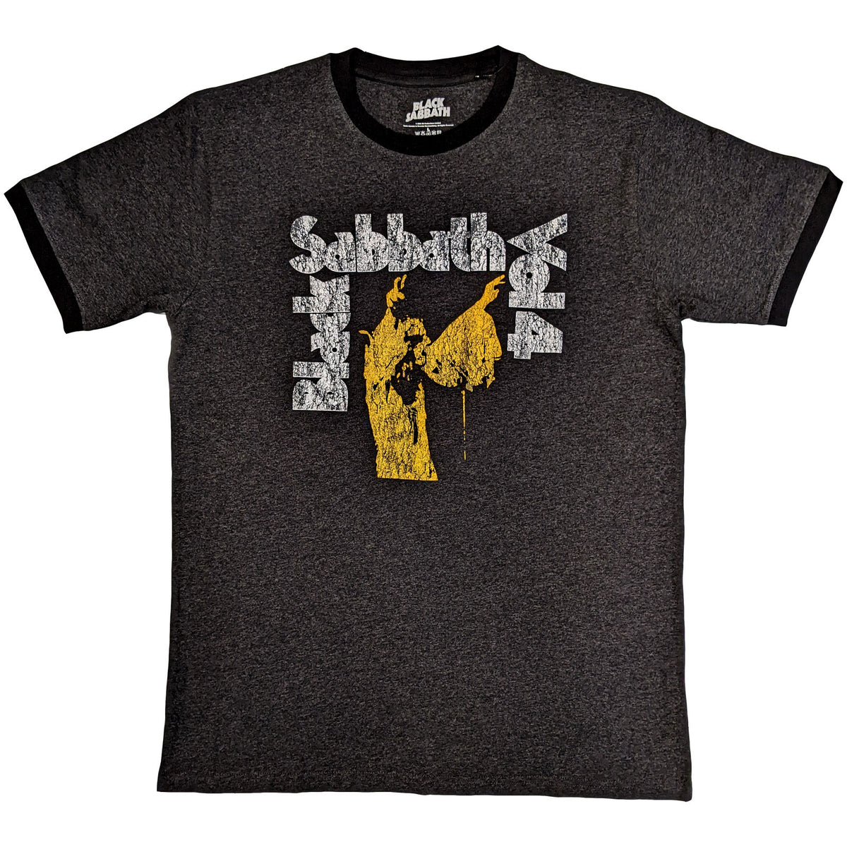 BLACK SABBATH - VOL 4 - Ringer T-Shirt Grey
