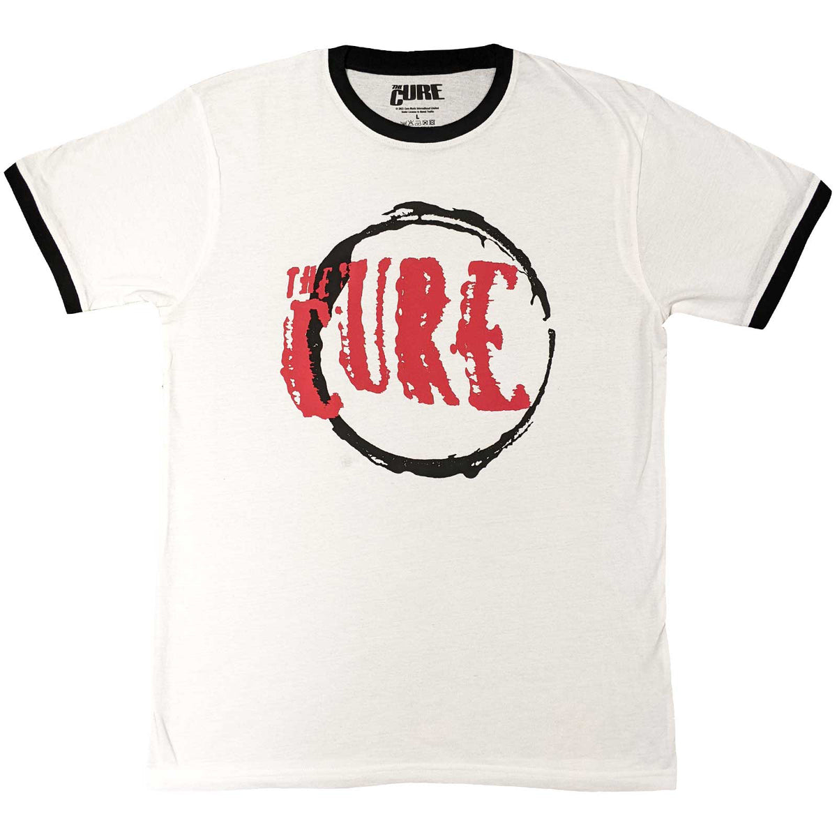 CURE, THE - CIRCLE LOGO - Ringer T-Shirt White