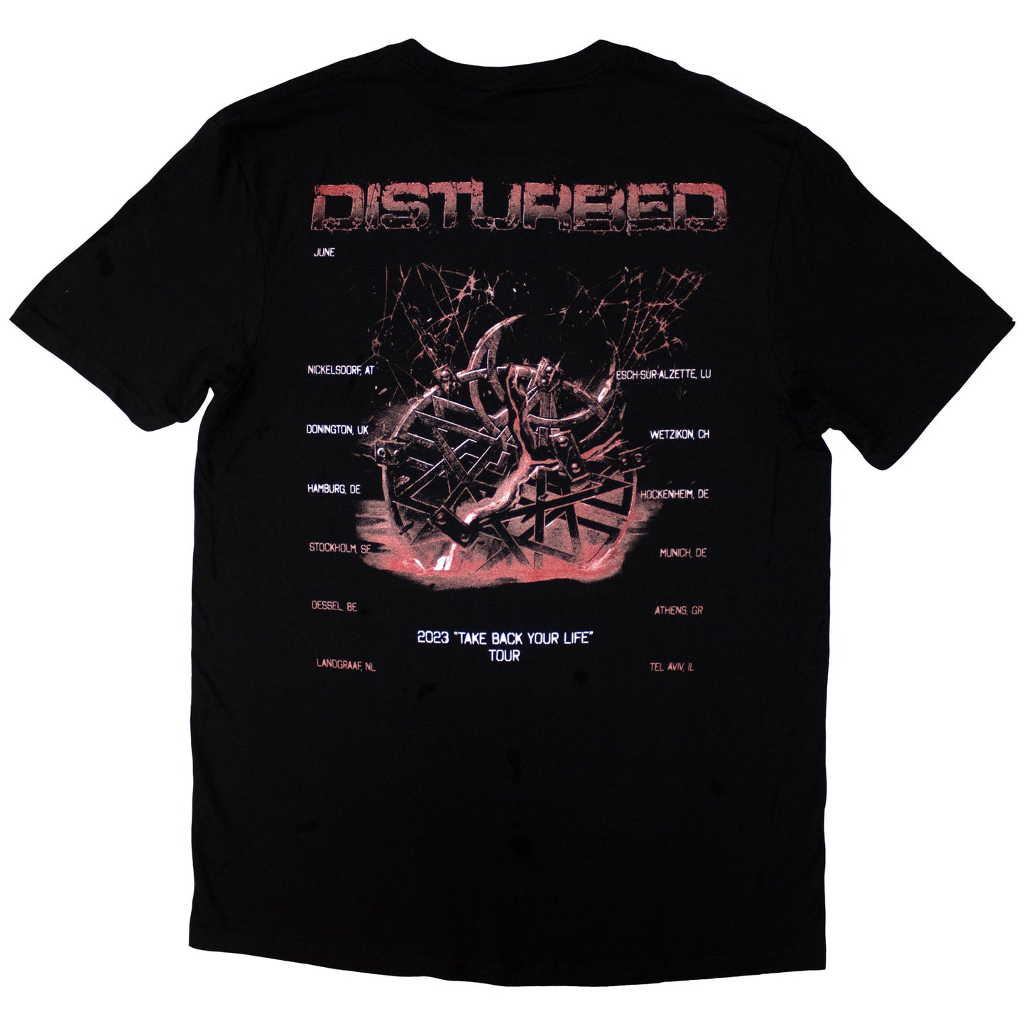 DISTURBED - EUROPEAN TOUR '23 MEDALLION - T-Shirt Black (Back Print & Ex-Tour)