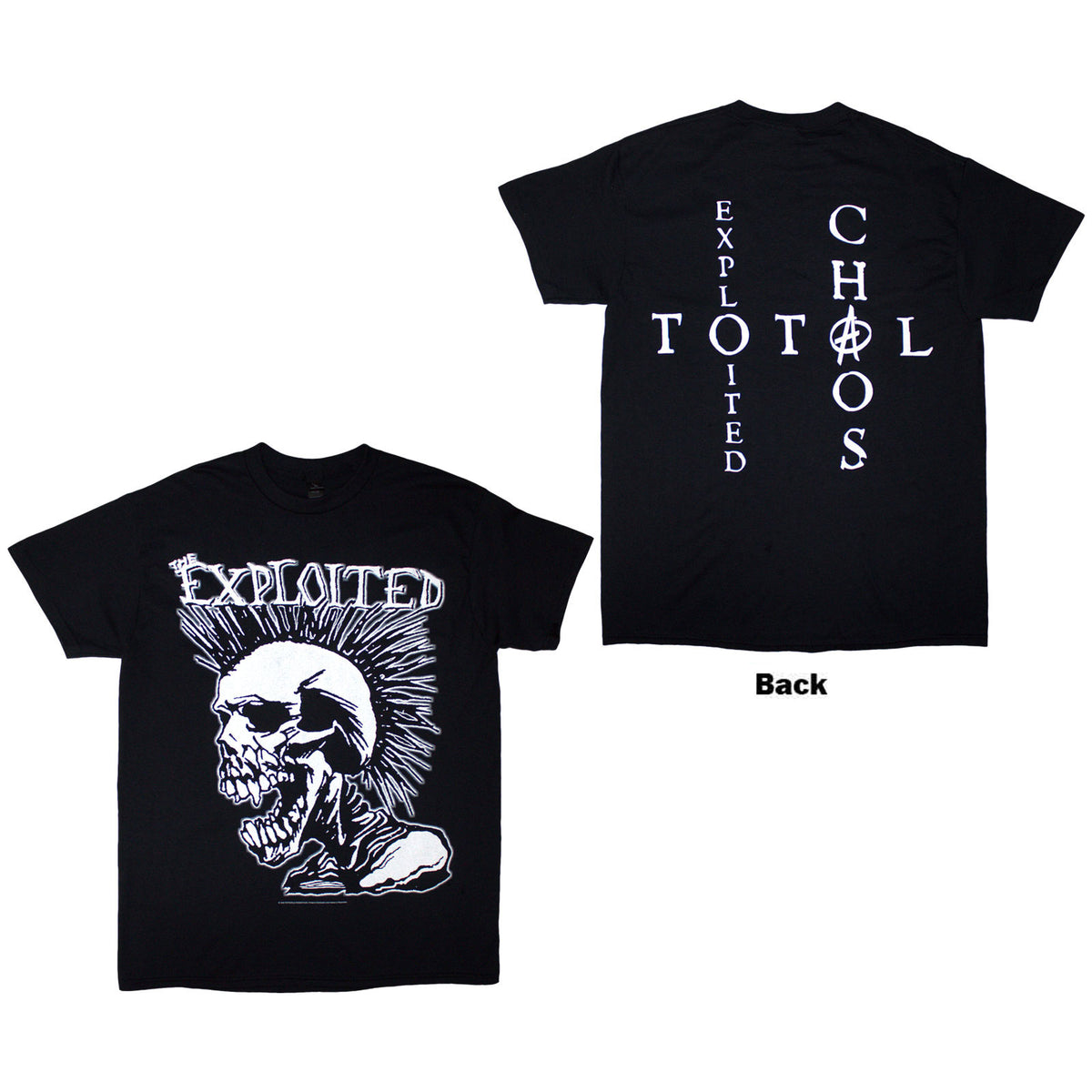 EXPLOITED, THE - MOHICAN SKULL - T-Shirt Black (Back Print)
