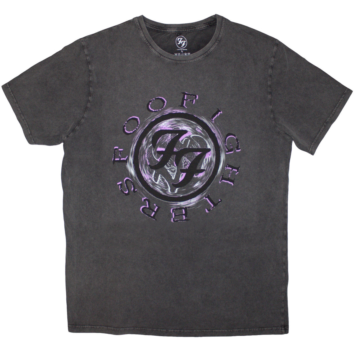 FOO FIGHTERS - WHEEL LOGO SHADOW - Stone Wash T-Shirt Grey