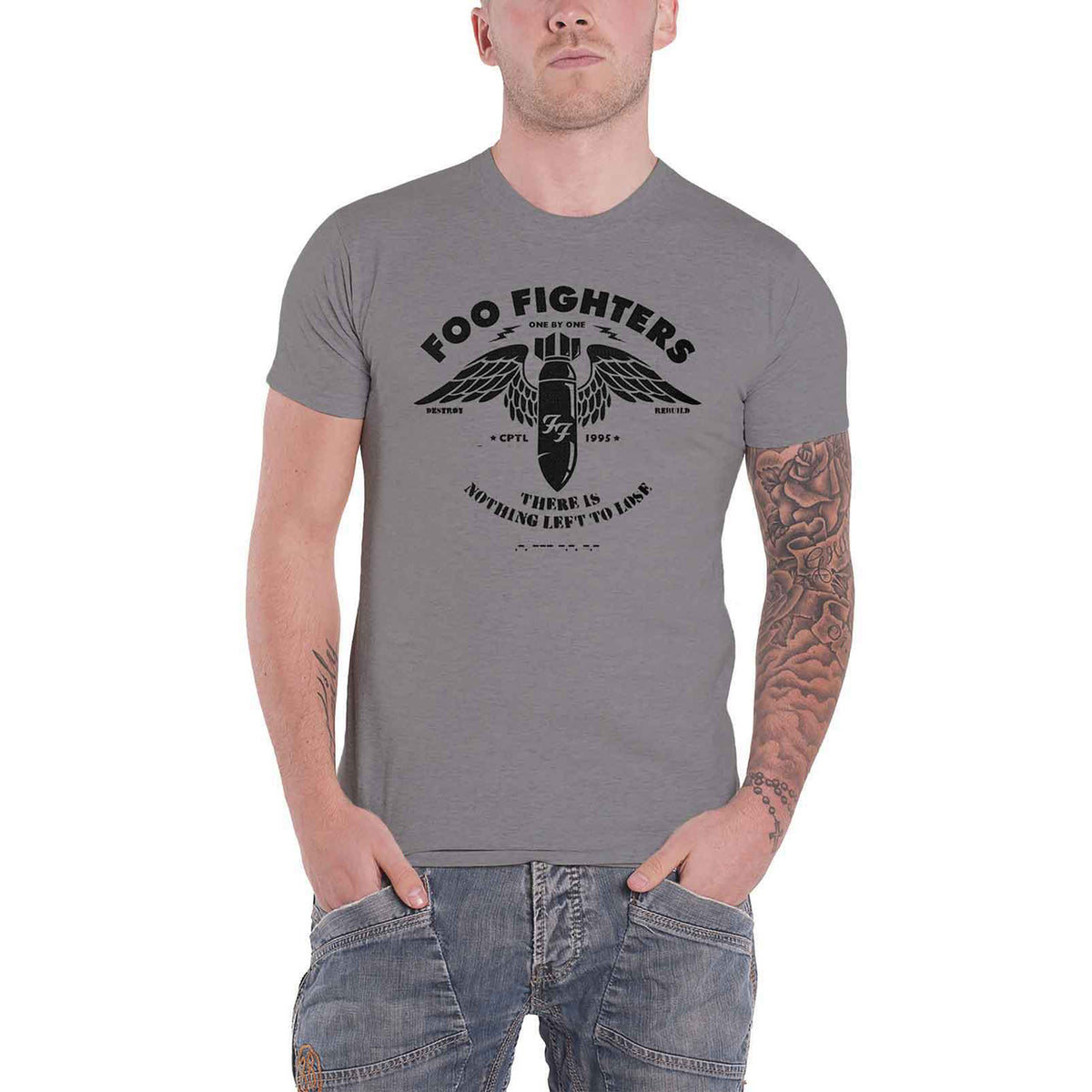 FOO FIGHTERS - STENCIL - T-Shirt Grey