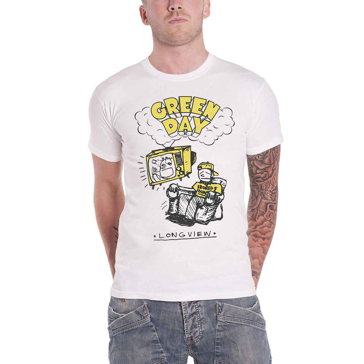 GREEN DAY - LONGVIEW DOODLE - T-Shirt White