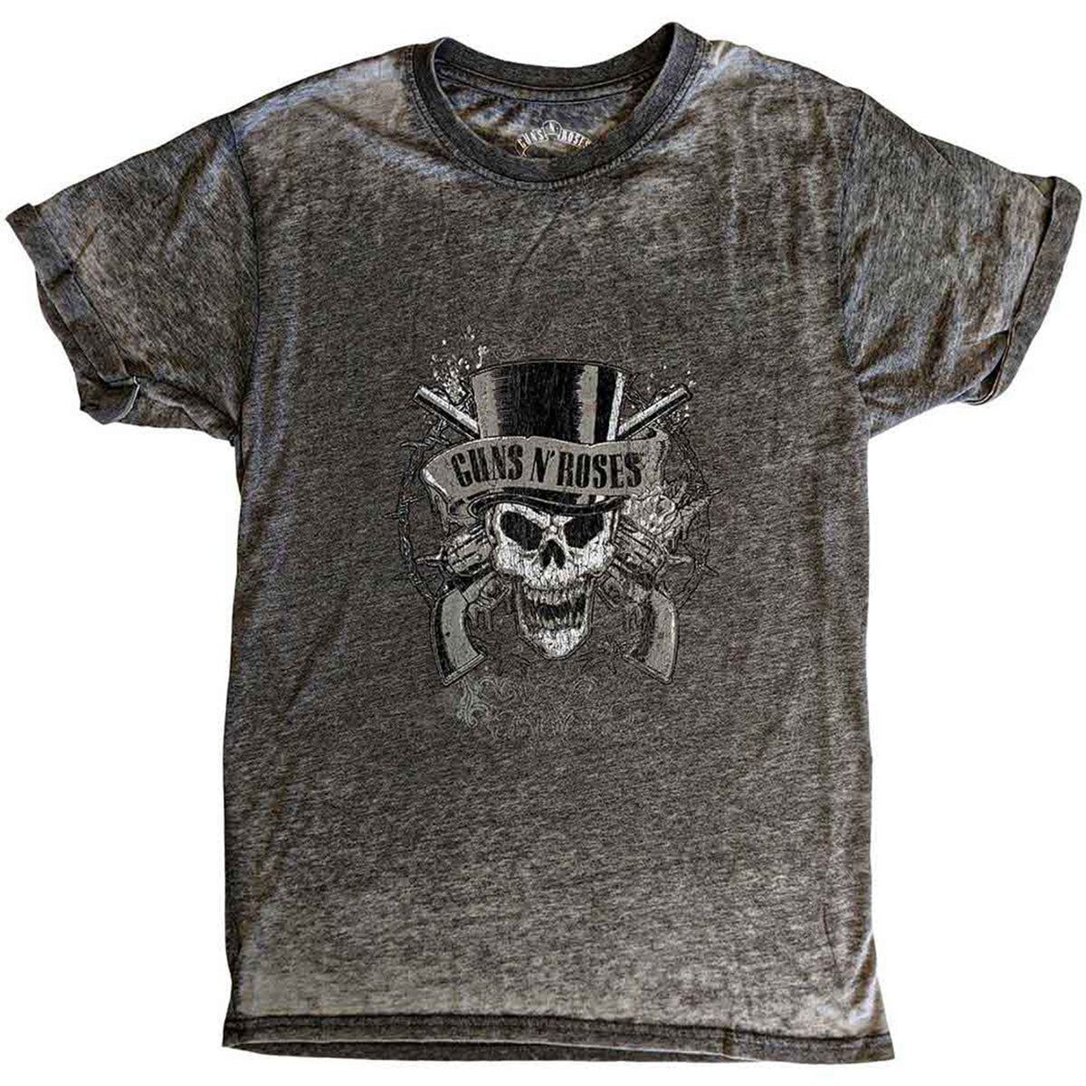 GUNS N ROSES - FADED SKULL - Burnout T-Shirt Grey