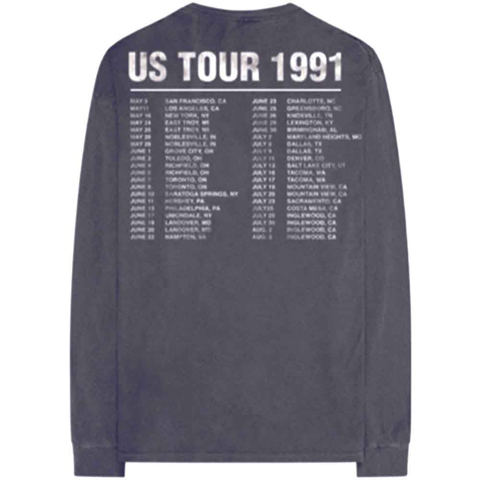 GUNS N ROSES - HOLLYWOOD TOUR - Long Sleeve T-Shirt Grey (Back & Sleeve Print)