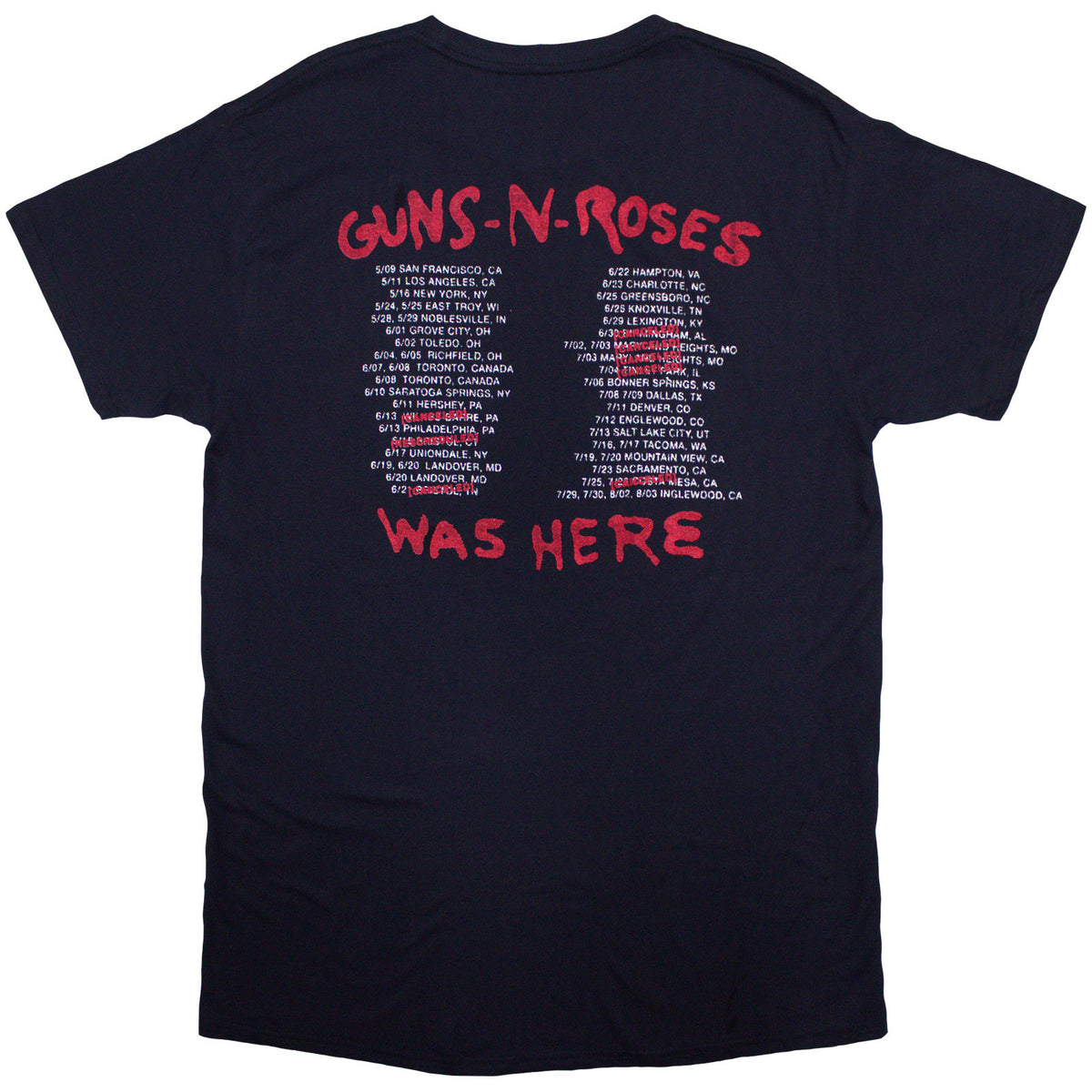 GUNS N ROSES - WAS HERE - T-Shirt Blue (Back Print)